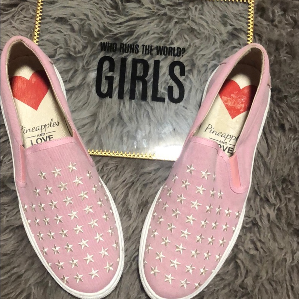 Pineapples and love slip on sneakers
